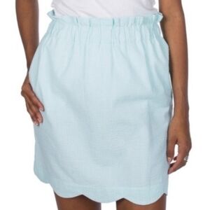 Lauren James Striped Seersucker Midi Skirt Size Medium